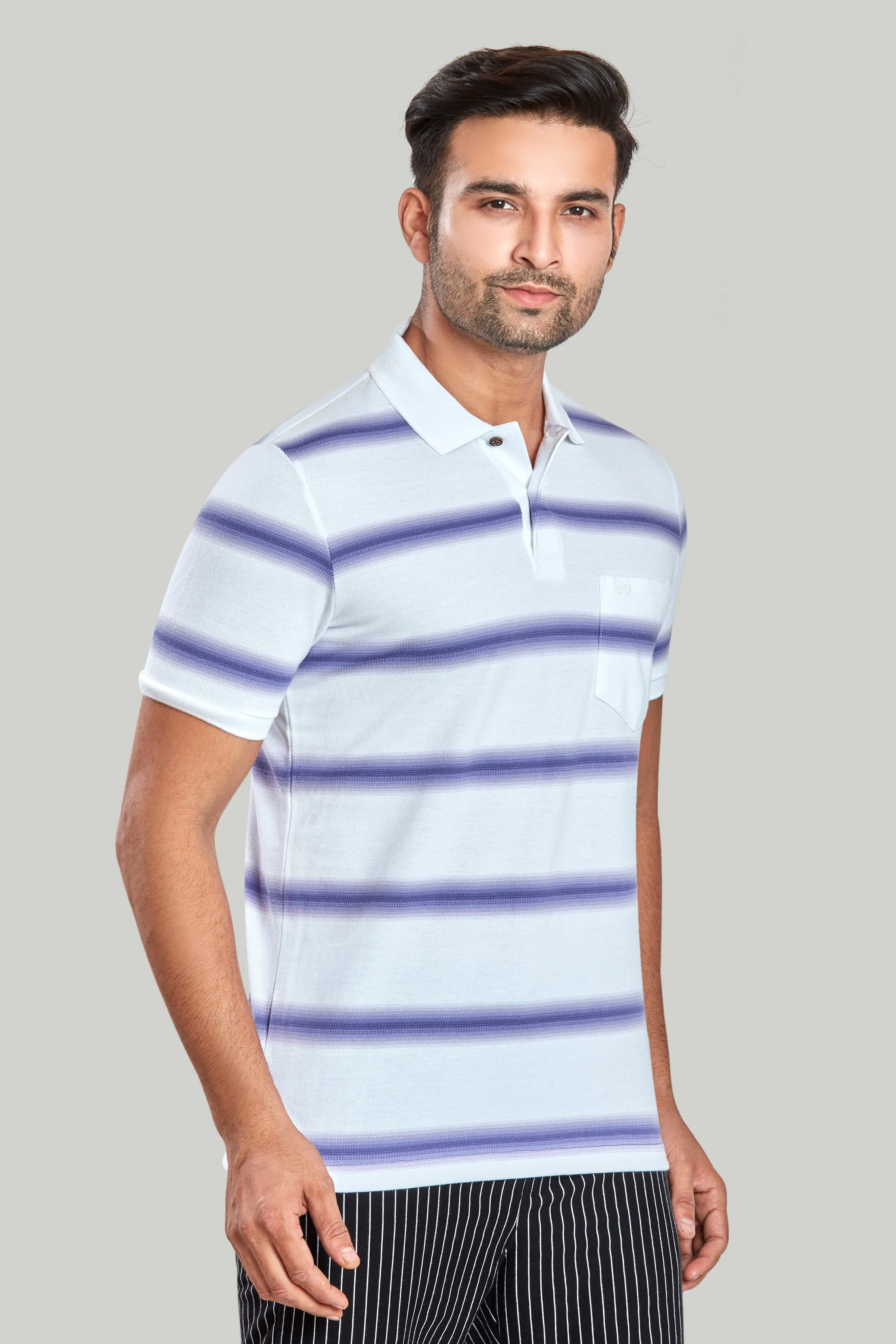 Stripe Pique Polo