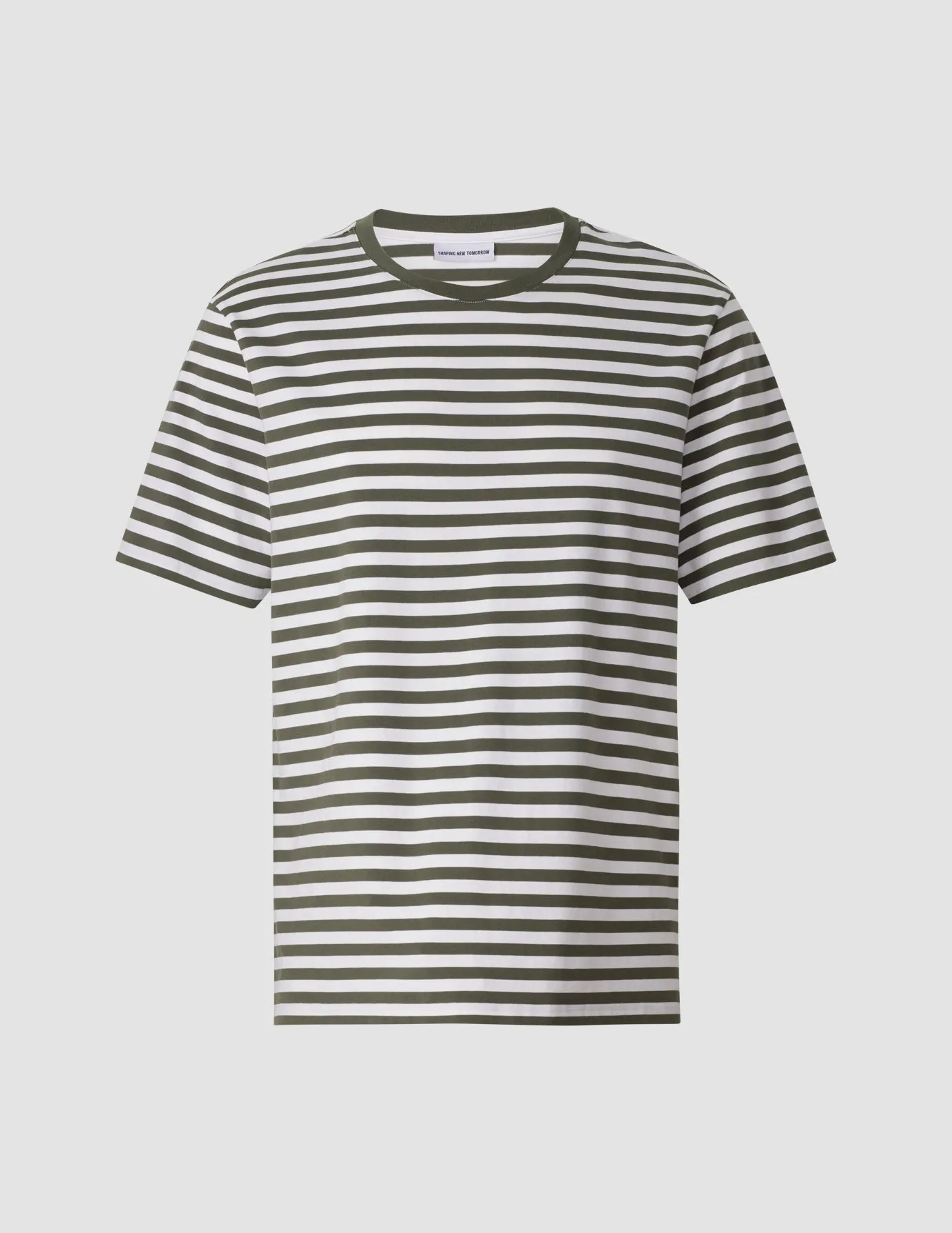 Striped Supima T-Shirt Box Fit Urban Green