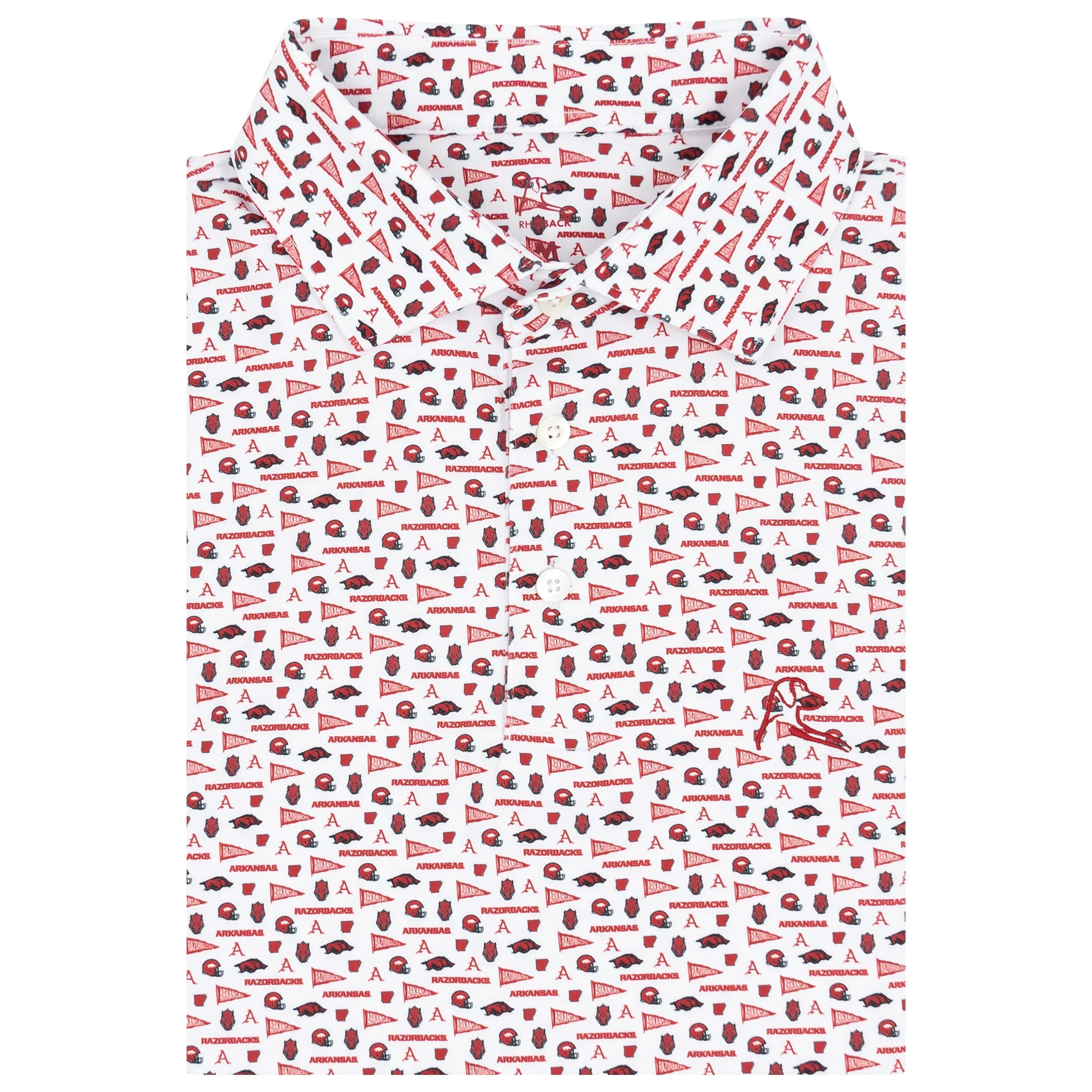 The Arkansas Gameday | Collegiate Polo | The Arkansas Gameday - White/Carmine Red