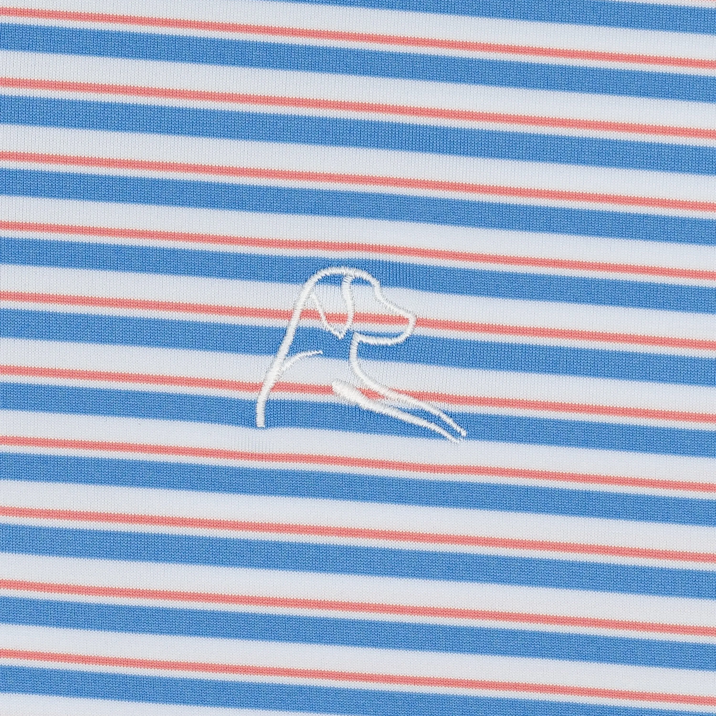 The Cape Stripe | Performance Polo | The Cape Stripe - Caicos Blue/Washed Red/White