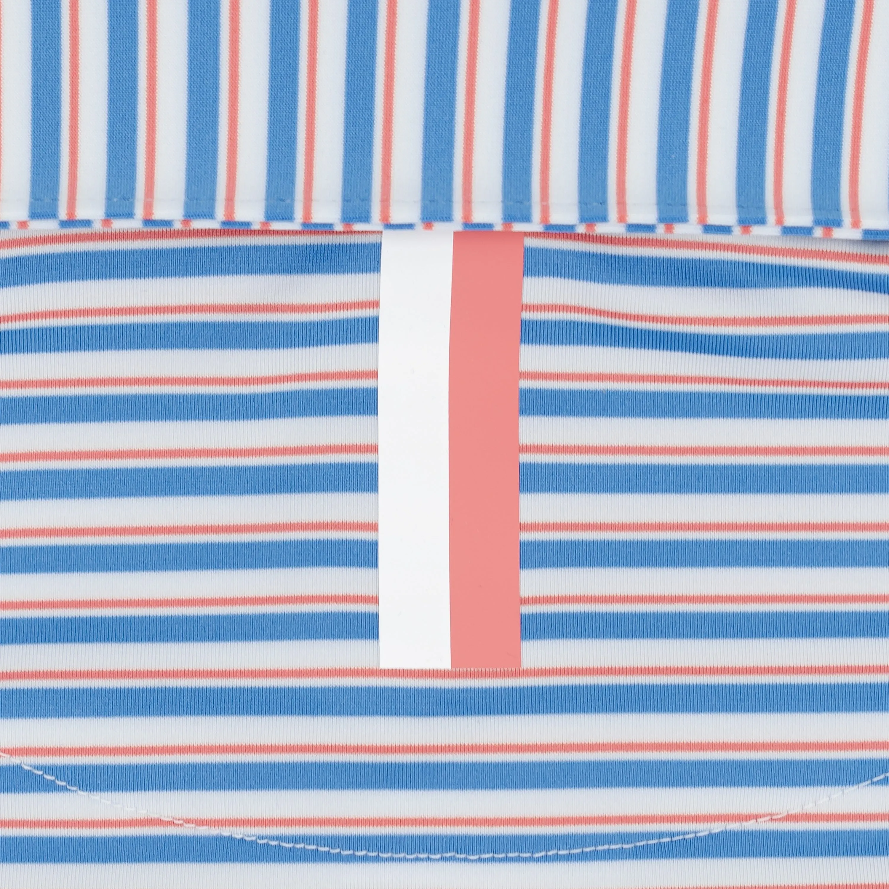 The Cape Stripe | Performance Polo | The Cape Stripe - Caicos Blue/Washed Red/White