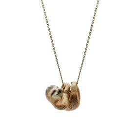 Tiny Hanging Sloth Necklace