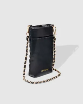 Vera Quilted Phone Crossbody Bag | Black