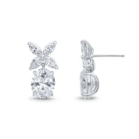 Virginia Earrings (All-White/Rhodium)